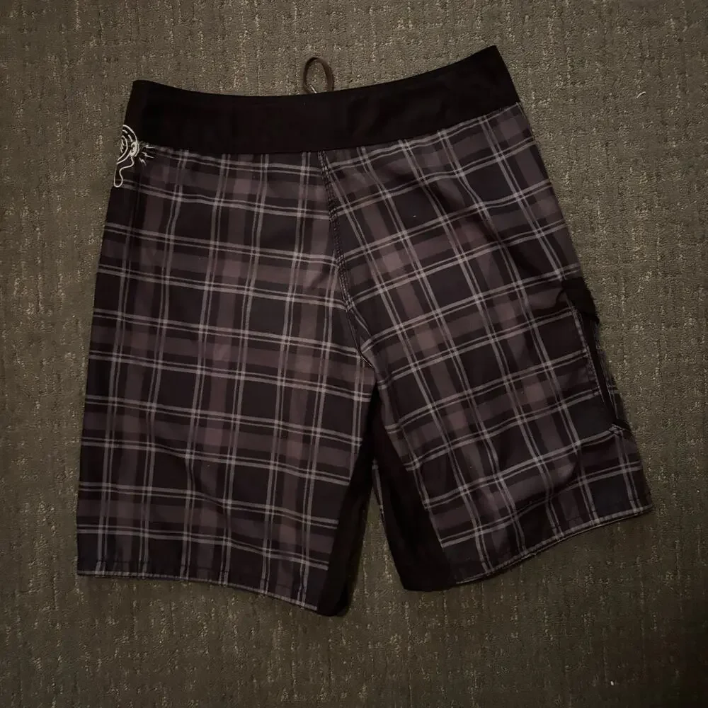 Y2K Plaid Element Board Shorts